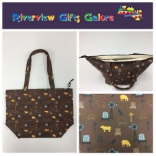 Large Tote Bag With Zip - Farmers Fighting Spirit - Animals Large Tote Bag With Zip - Farmers Fighting Spirit - Animals